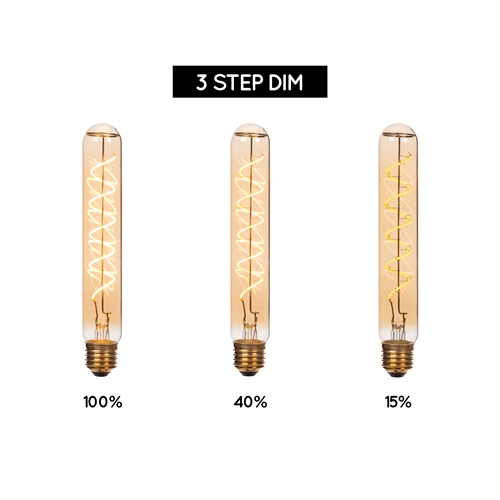 Lucide T32 - Glühfadenlampe - Ø 3,2 cm - LED 3 StepDim (Memory) - E27 - 1x4,9W 2200K - Amber - detail 1
